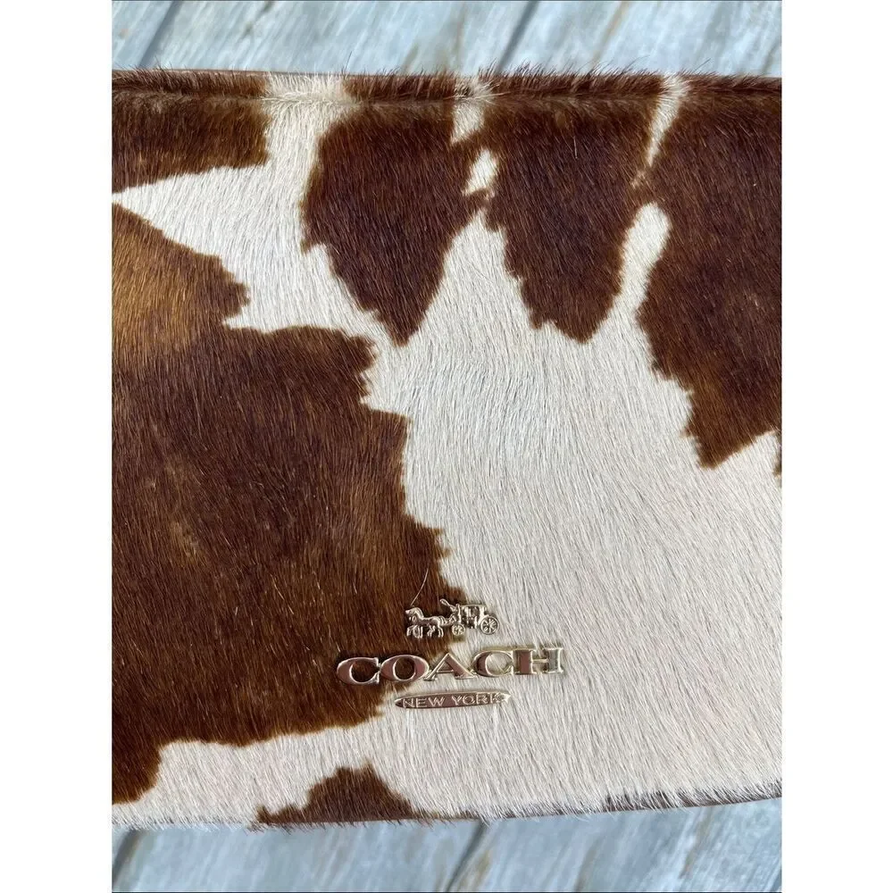Coach Mini Carey Crossbody Bag In Haircalf With Cow Print Purse
